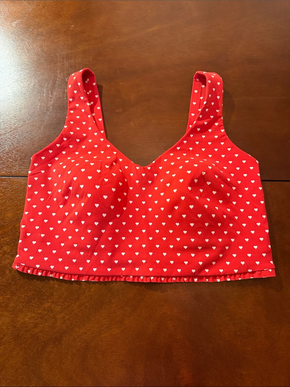 all in motion Red Heart-Print Crop Bralette sports bra